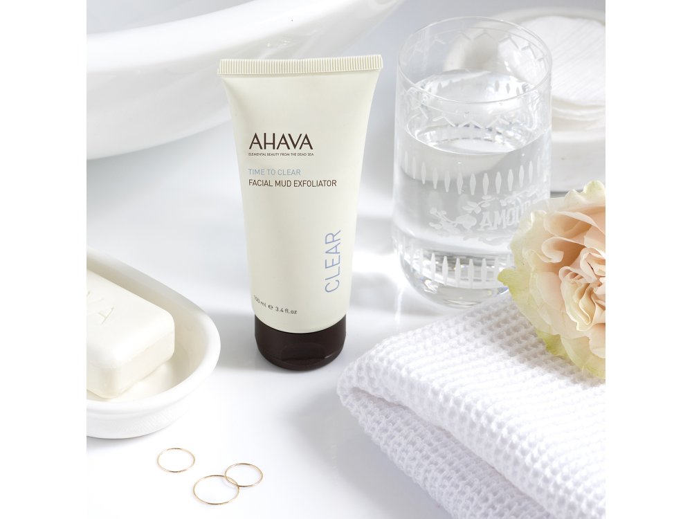 Ahava Time To Clear Facial Mud Exfoliator, Απολέπιση Προσώπου, 100ml