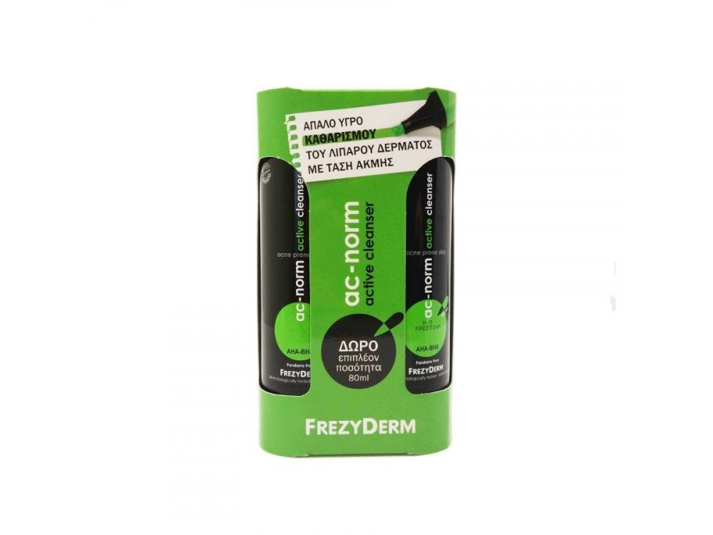 Frezyderm Promo Ac-Norm Active Cleanser, Τζελ Καθαρισμού για Λιπαρες Επιδ. 200ml & ΔΩΡΟ Επιπλέον 80ml