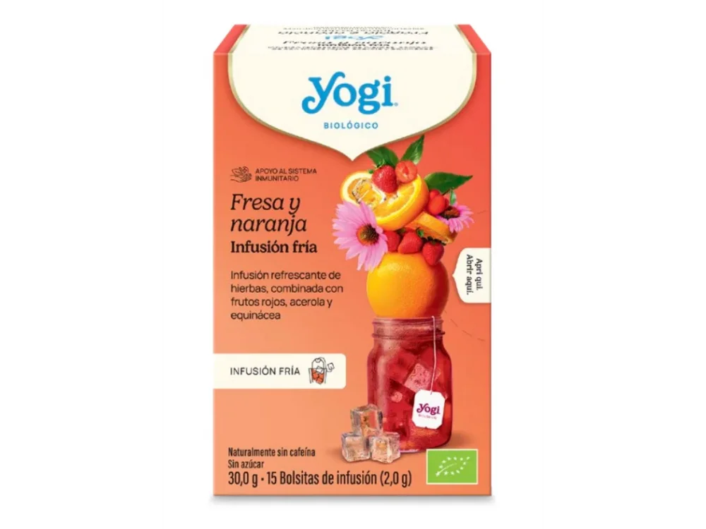 Yogi Tea Cold Brew Βιολογικό Τσάι Φράουλα & Πορτοκάλι, 15x2g