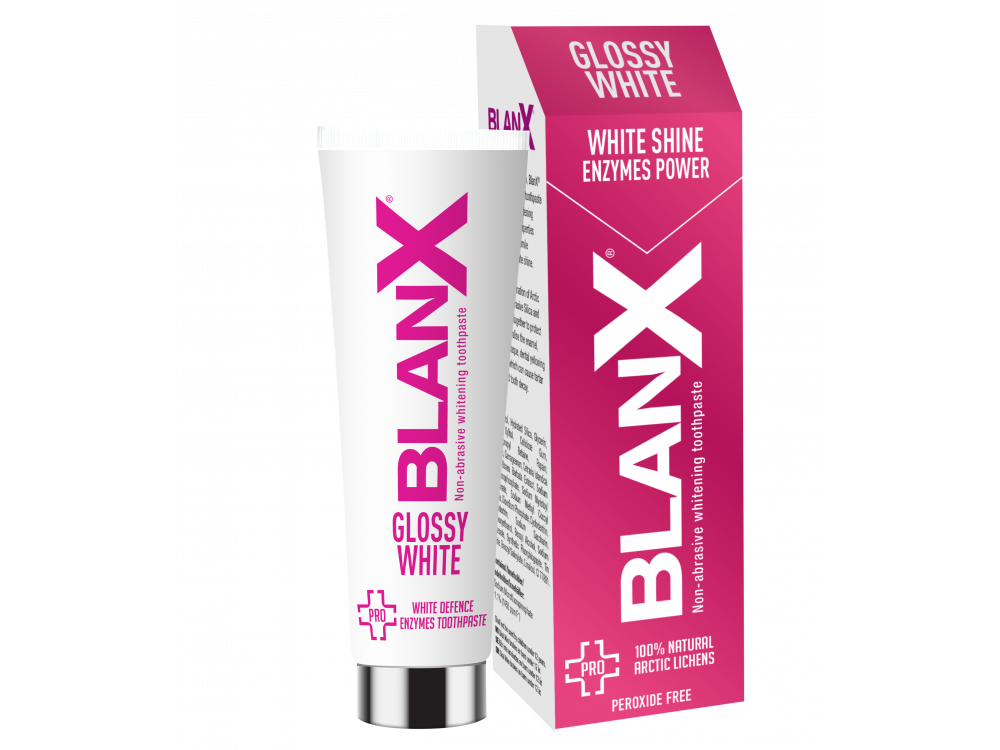 Blanx Pro Glossy Pink White Defence Enzymes Toothpaste Οδοντόκρεμα Λεύκανσης με Γυαλιστική Δράση, 25ml
