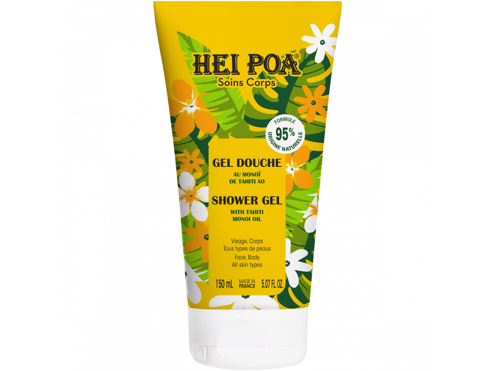 Hei Poa Hair & Body Shower Gel With Tahiti Monoi, Ενυδατικό Αφρόλουτρο Σώματος & Προσώπου, με Άρωμα Τiare, 150ml