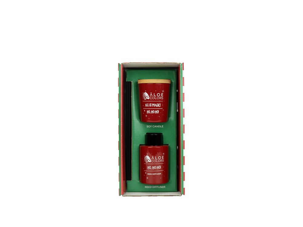 Aloe+ Colors Christmas Ηο Ηο Ηο Home Set Αρωματικό Κερί 50γρ & Αρωματικό Χώρου 80ml