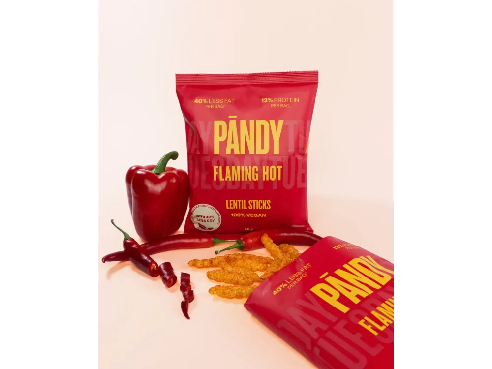Pandy Lentil Chips, Flaming Hot, Πρωτεϊνικά Τσιπς Φακής-Κρεμμύδι, 50gr