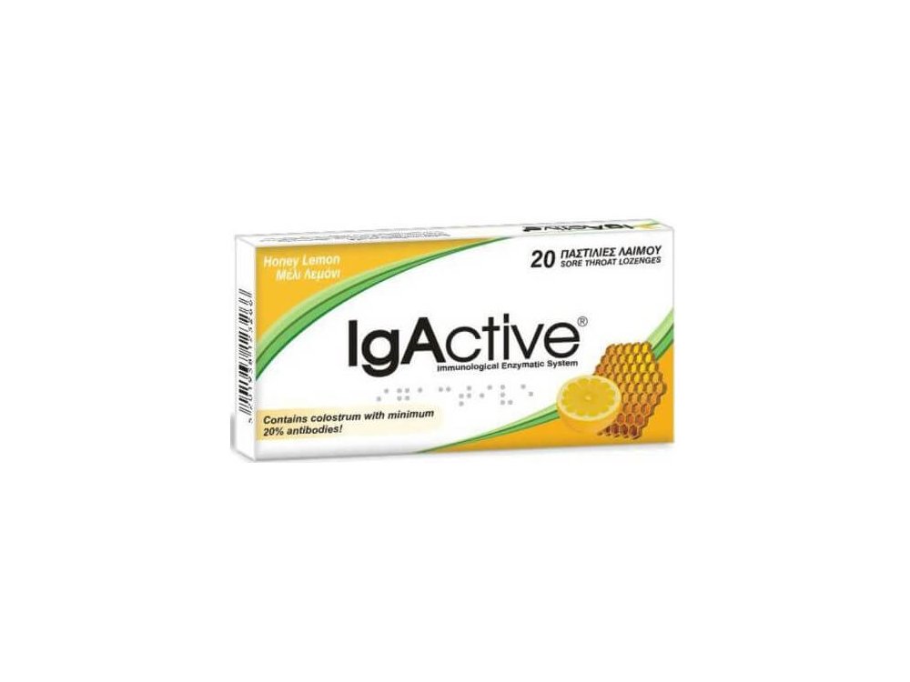 IgActive Honey & Lemon 20 Παστίλιες Λαιμού