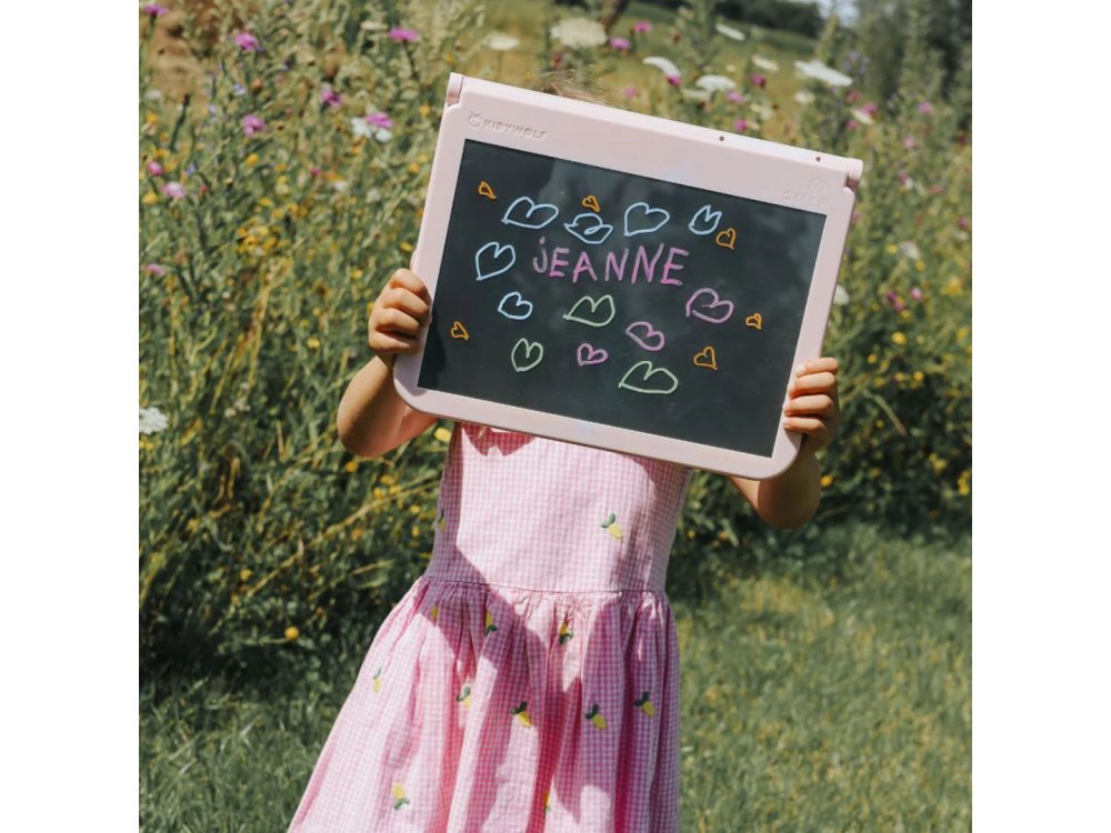 KIDYWOLF: Tablet ζωγραφικής με φως, 2 όψεων με οθόνη LΕD & μαυροπίνακα- Σχέδιο Μόδας, 1τμχ
