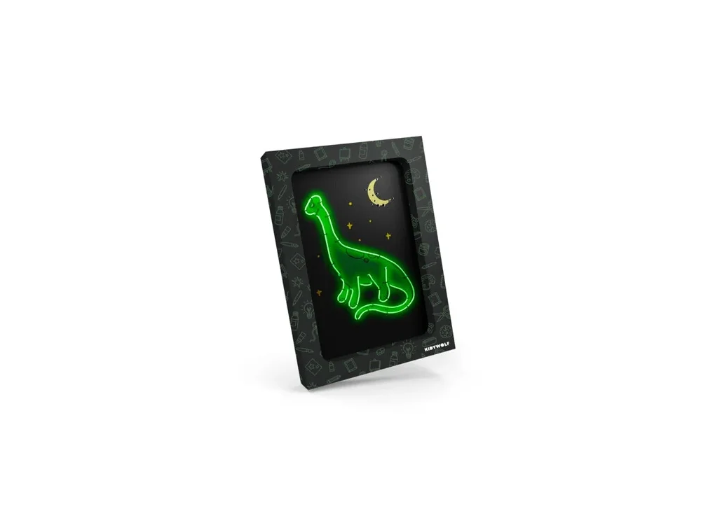 KIDYWOLF: Χειροτεχνίες με φωτεινά νήματα Νέον (3 Κάρτες) - Θέμα Δεινόσαυροι