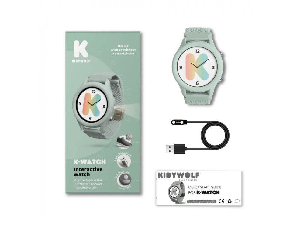 KIDYWOLF: Παιδικό ρολόι Smartwatch με οθόνη αφής & επαναφορτιζόμενη μπαταρία - green