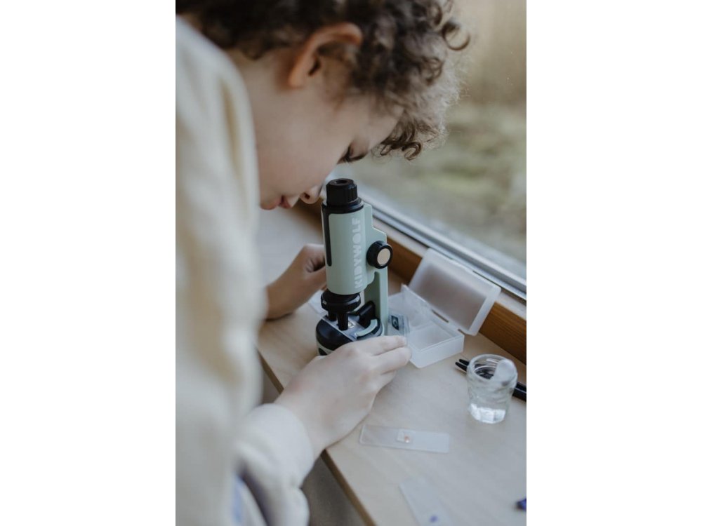 Kidywolf, Παιδικό φορητό μικροσκόπιο με δείγματα & εργαλεία, 1τμχ
