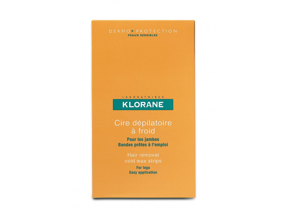 Klorane Κρύο αποτριχωτικό κερί για πόδια Συσκευασία 6 διπλών ταινιών έτοιμες για χρήση