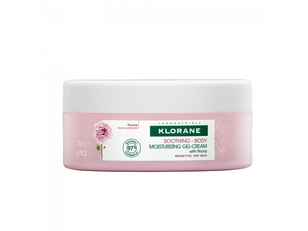 Klorane - Ενυδατική ζελ - κρέμα σώματος με Παιώνια - Ευαίσθητο-Ξηρό δέρμα - 200ml