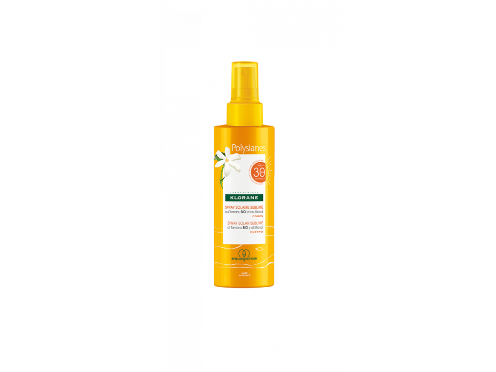 Klorane-Αντηλιακό σπρέι για λαμπερό μαύρισμα SPF 30 Polysianes, με Tamanu & Monoi Σπρέι 200ml