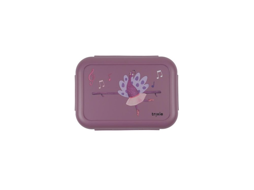 Trixie Lunch Box with Clips Ballerina Mrs. Peacock, Φαγητοδοχείο με Χώρισμα, 1τμχ