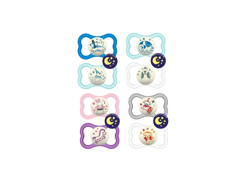 Mam Air Night Ορθοδοντικές Πιπίλες με Θηλή από Σιλικόνη για 16m+, 2τμχ