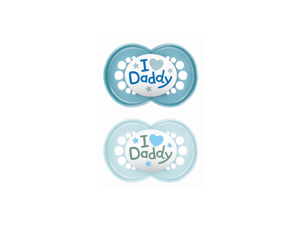 Mam Original I love Daddy, Ορθοδοντική Πιπίλα SkinSoft Σιλικόνης, 16m+, 2τεμ