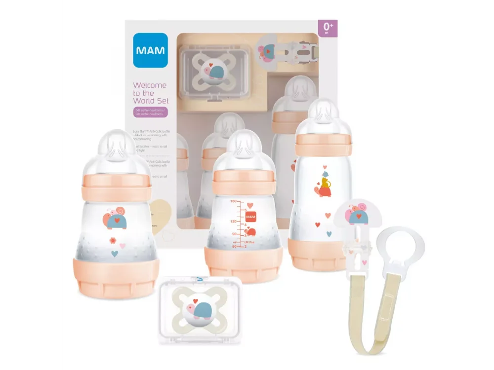 Mam Σετ Δώρου με Easy Start Anti-Colic Μπιμπερό, 3τεμ, Start Πιπίλα Σιλικόνης, 1τεμ & Clip Κορδέλα Στήριξης, 1τεμ, 1σετ