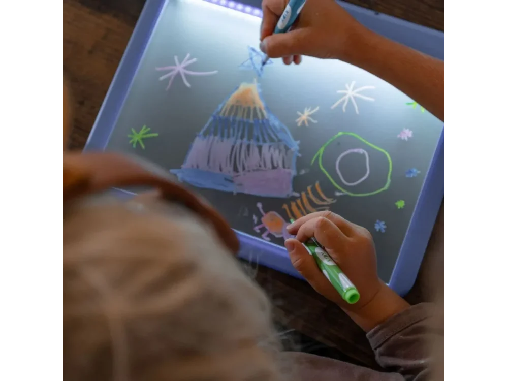 Kidywolf, Tablet ζωγραφικής με φως, 2 όψεων με οθόνη LΕD & μαυροπίνακα- Σχέδιο Χαρακτήρες Manga