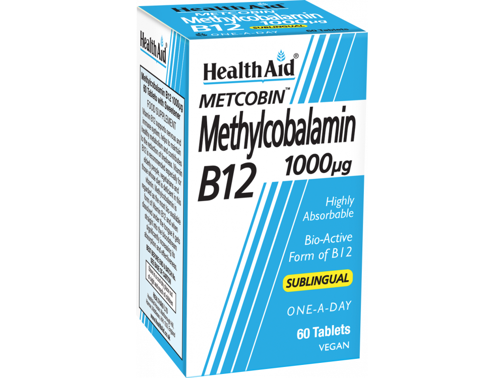 HealthAid Metcobin Methylcobalamin B12 1000mg 60Tabs