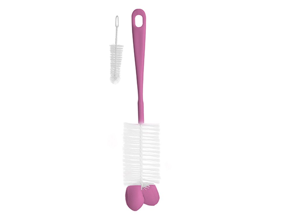BabyOno Brush Bottlle, Σετ βούρτσα με βουρτσάκι και σφουγγαράκι για μπουκάλια και θηλές, 1τμχ