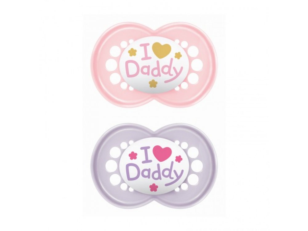 Mam Original I love Daddy, Ορθοδοντική Πιπίλα SkinSoft Σιλικόνης, 16m+, 2τεμ