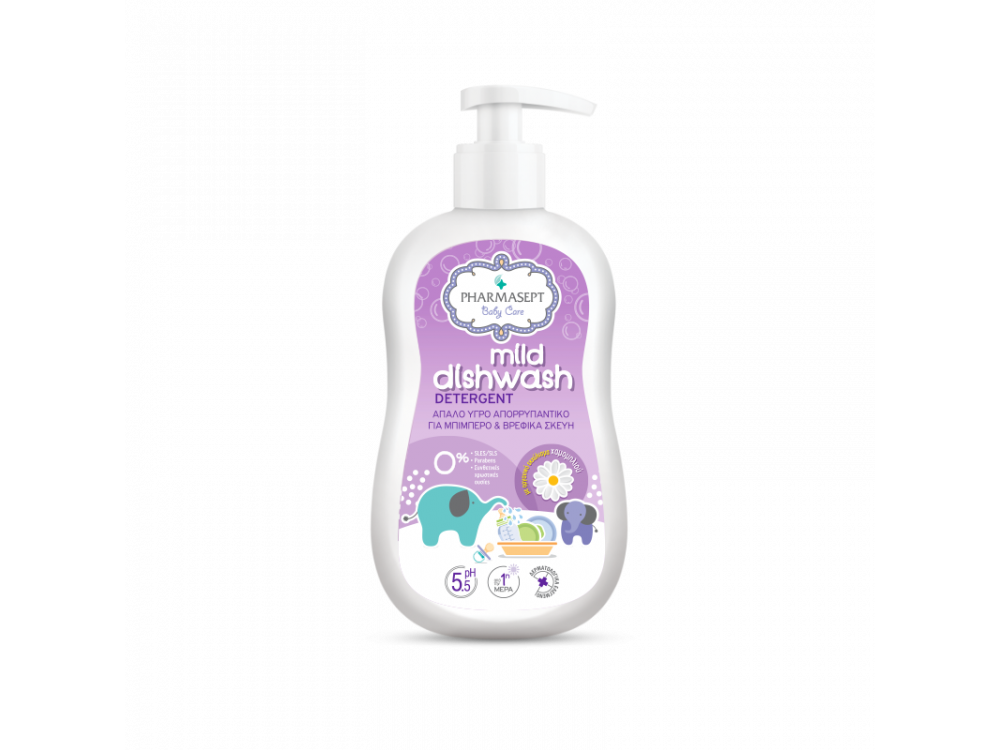 Pharmasept Baby Care Mild Dishwash Detergent, Απαλό Υγρό Απορρυπαντικό για Βρεφικά Σκεύη & Μπιμπερό, 400ml