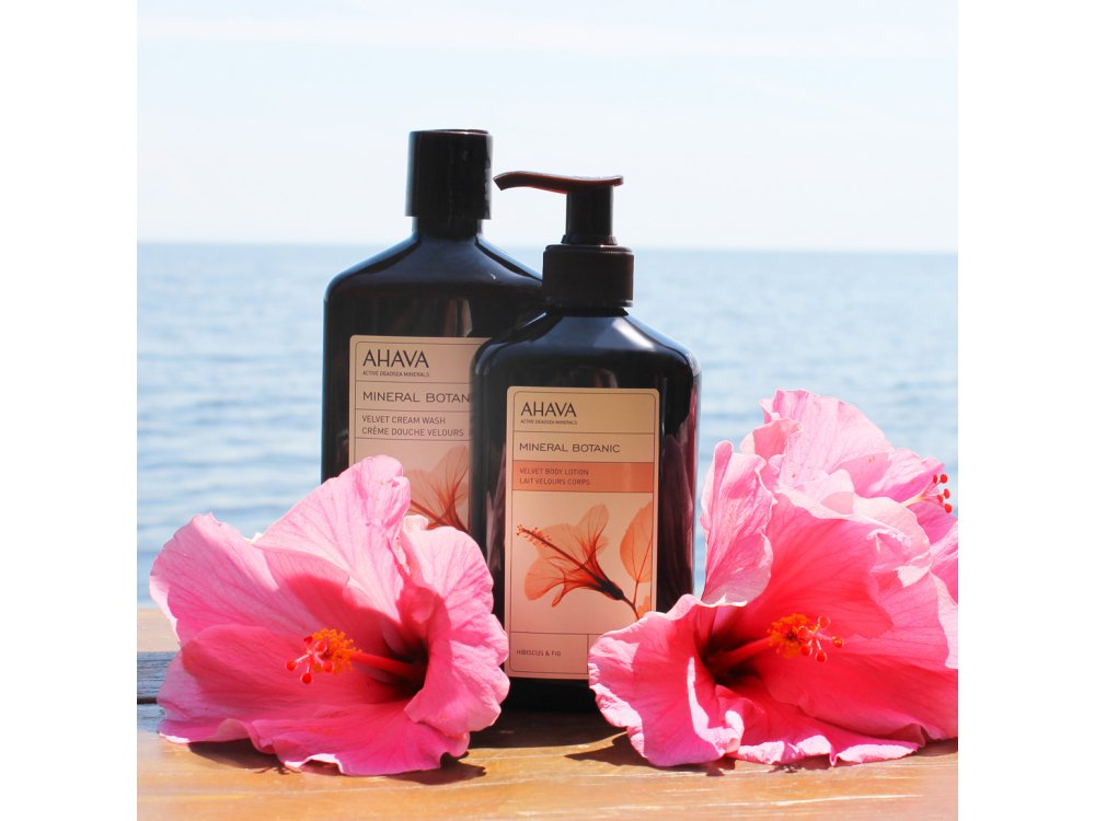 Ahava Mineral Botanic Cream Wash - Hibiscus & Fig, Αφρόλουτρο Με Άρωμα Ιβίσκου & Σύκου, 500ml