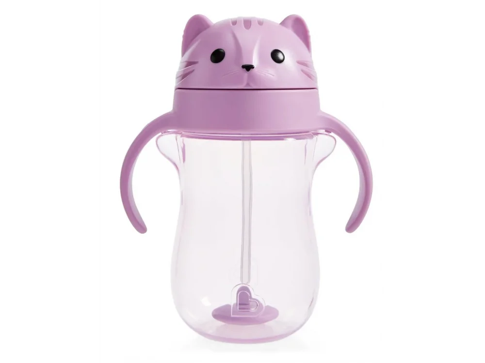 Munchkin Tip & Sip Straw Cat Κύπελλο με Καλαμάκι από 9m+, 296ml