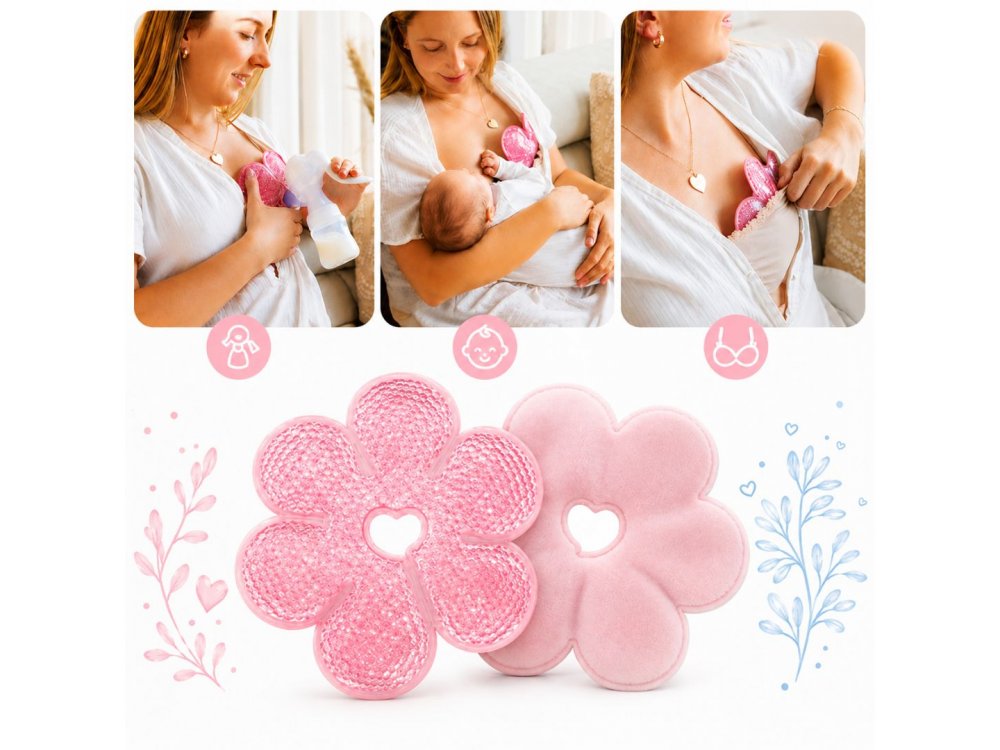BabyOno, Επαναχρησιμοποιούμενα Επιθέματα Στήθους με Gel - Ζεστά & Κρύα, 1σετ