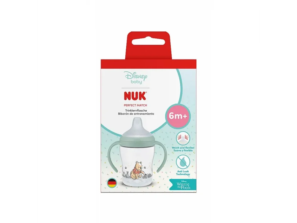 NUK Perfect Match Disney Winnie the Pooh Μπιμπερό Εκπαίδευσης 6m+ με Δείκτη Ελέγχου Θερμοκρασίας, 150ml