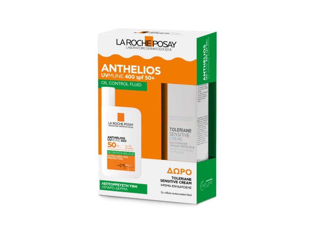 La Roche Posay Promo Anthelios UVMune 400 Oil Control Αντηλιακό Προσώπου για Λιπαρό Δέρμα SPF50+, 50ml & Δώρο Toleriane Sensitive Cream Ενυδατική Κρέμα Προσώπου για Ευαίσθητες Επιδερμίδες, 15ml, 1σετ