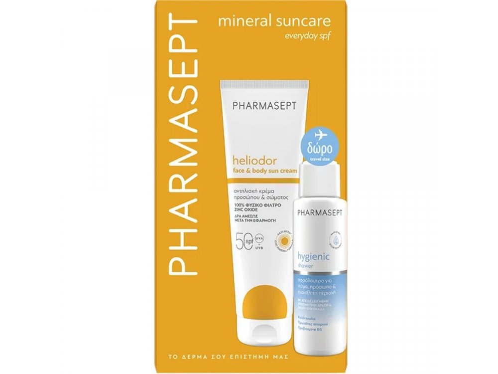 Pharmasept Promo Heliodor Face & Body Sun Cream Spf50, 150ml & Δώρο Travel Size Hygienic Shower Cream 100ml