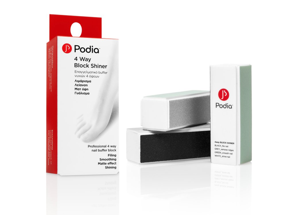 Podia 4 Way Block Shiner, Επαγγελματικό Buffer Νυχιών 4 Όψεων, 1τμχ