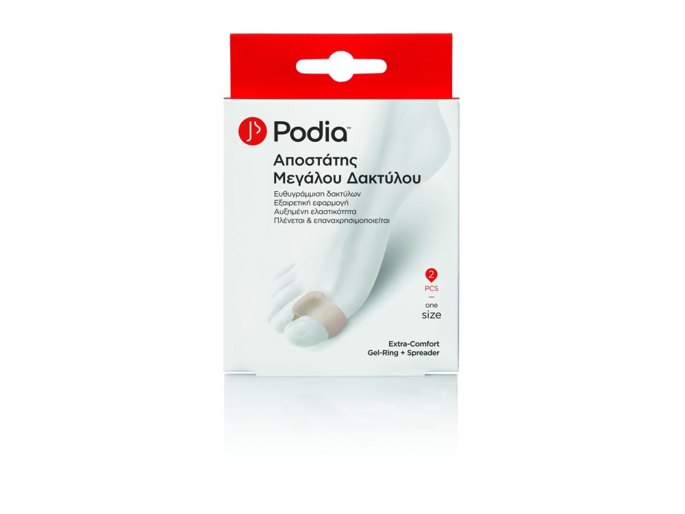 Podia Extra-Comfort Gel-Spreader & Ring, Αποστάτης Μεγάλου Δακτύλου One Size, 2τεμ
