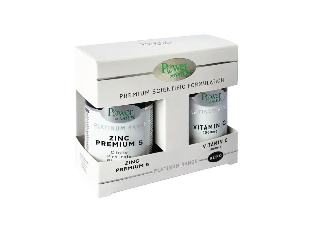 Power Health Promo Platinum Range Zinc Premium 5, 30caps & Δώρο Platinum Range Vitamin C 1000mg, 20caps
