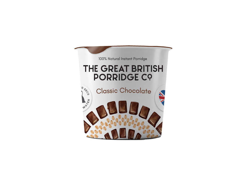 The Great British Porridge Co, Pot Classic Choco, Νιφάδες Βρώμης με Γεύση Σοκολάτα, Χωρίς Γλουτένη, 60gr
