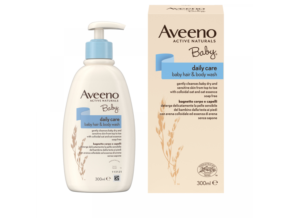Aveeno® Baby Daily Care body hair & body wash Καθαριστικό Υγρό Σώματος & Κεφαλής 300 ml
