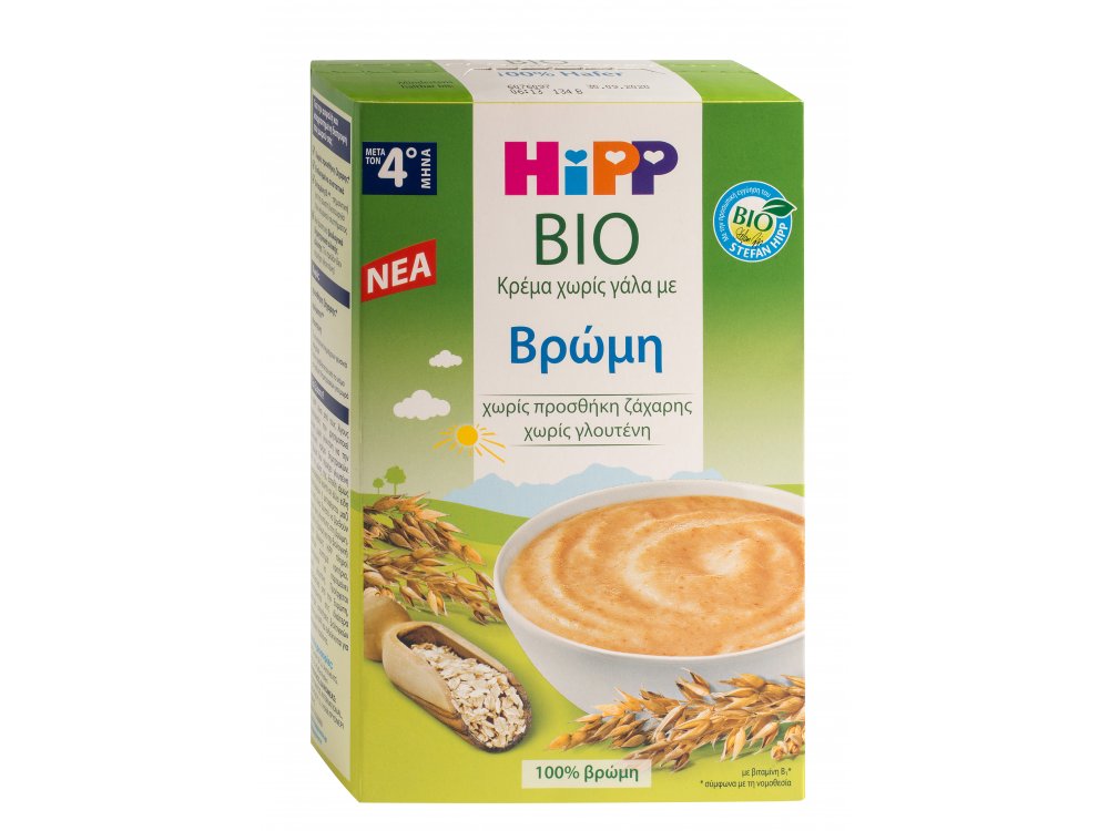 HiPP Κρέμα Βρώμη χωρίς Γάλα απο τον 4ο μήνα - 200gr