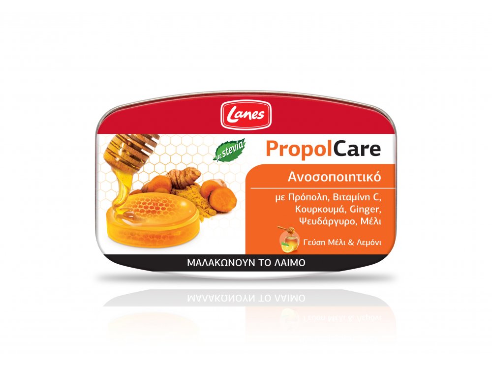 Lanes PropolCare  μέλι & λεμόνι, Καραμέλες σε συσκευασία 54gr