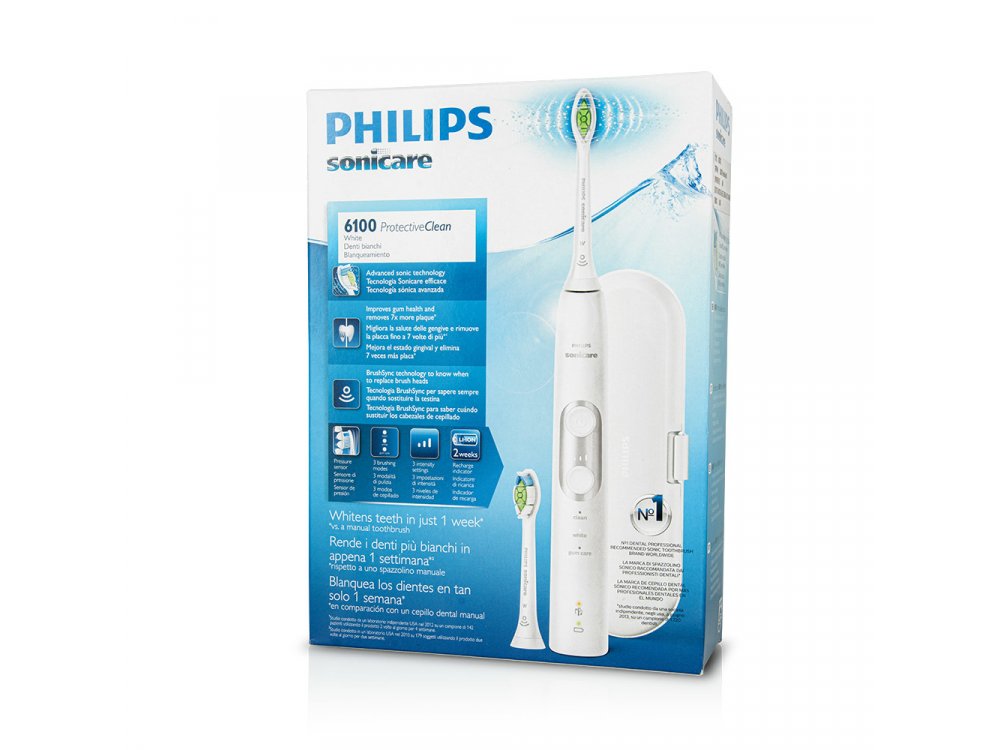Philips Sonicare Protective Clean 6100 White HX6877/29, Ηλεκτρική Οδοντόβουρτσα