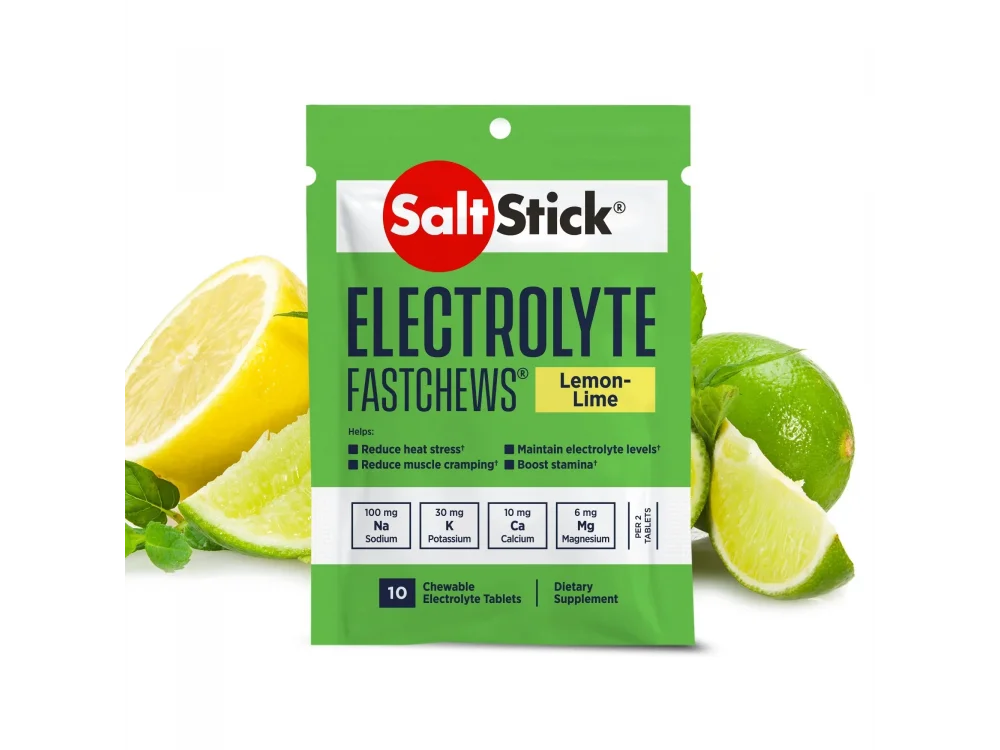 SaltStick Electrolyte FastChews Lemon Lime - Ταμπλέτες Ηλεκτρολυτών για Ενίσχυση Αντοχής, Λεμόνι, 10chew.tabs