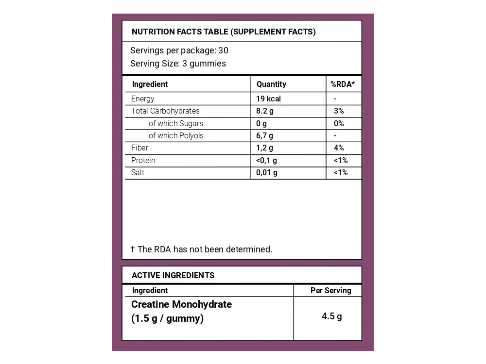 Taste Health Immunity Taste Creatine Ζελεδάκια Κρεατίνης Ενίσχυσης Ανοσοποιητικού, 500gr