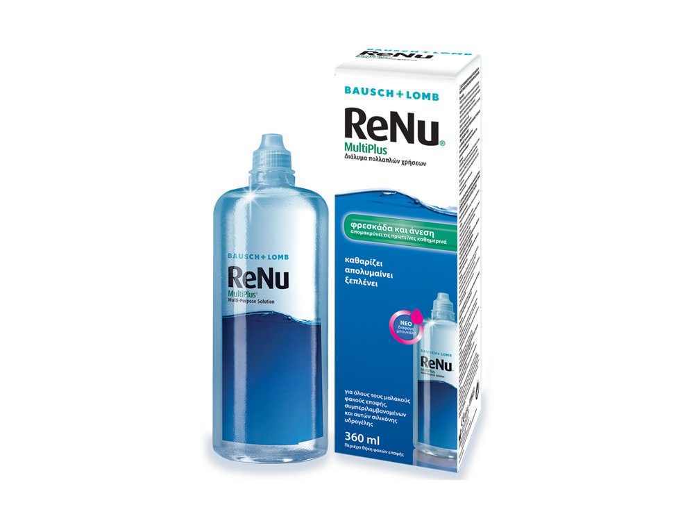 Bausch & Lomb ReNu Multiplus Διάλυμα Καθαρισμού Φακών Επαφής Πολλαπλών Χρήσεων, 360ml