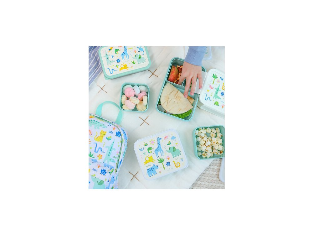 A little lovely company: Σετ 4 δοχεία φαγητού Lunch & Snack Box -Jungle