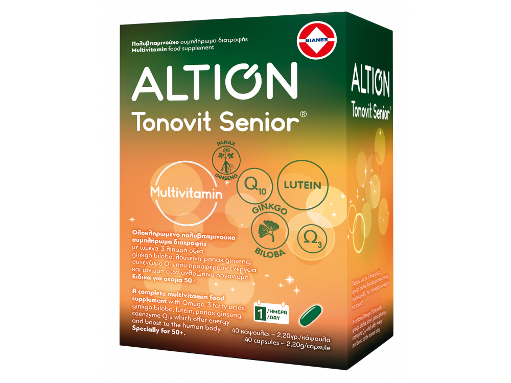 Altion Tonovit Senior Multivitamin, Πολυβιταμίνη για Άτομα 50+ Ετών, 40softcaps