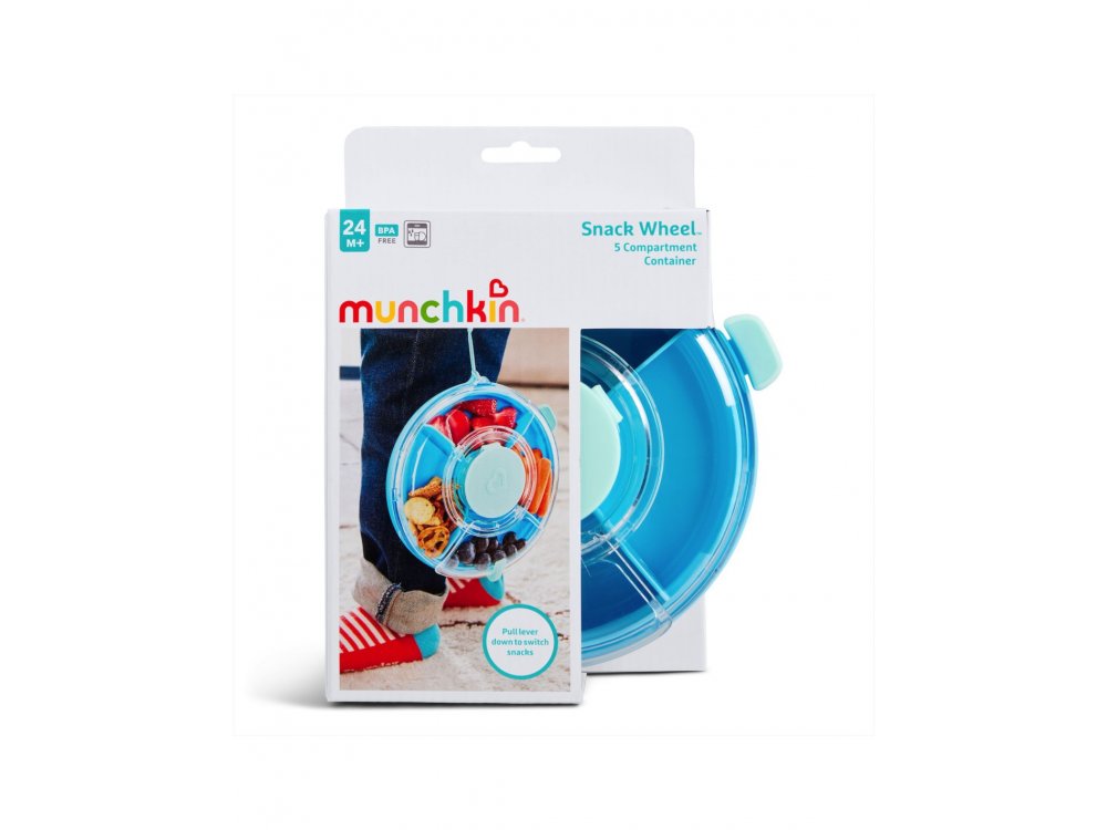 Munchkin Δοχείο Σνακ Περιστρεφόμενο Μπλε Snack Wheel, 1τμχ