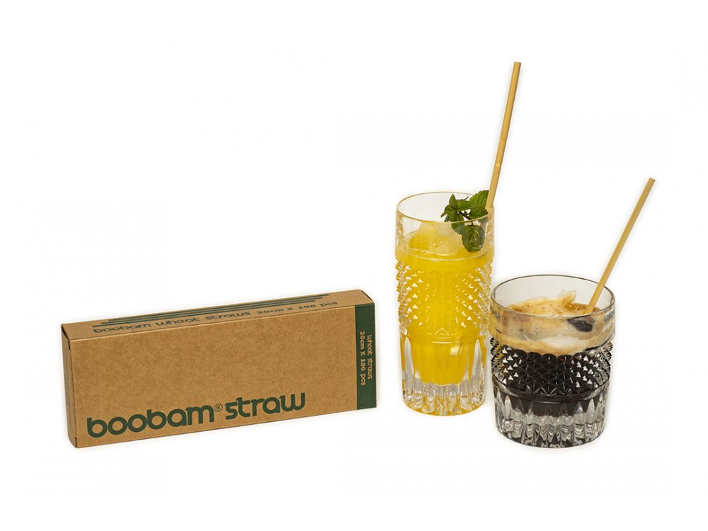 Boobam Straw Wheat Οικολογικά Καλαμάκια Σίτου, 100τμχ
