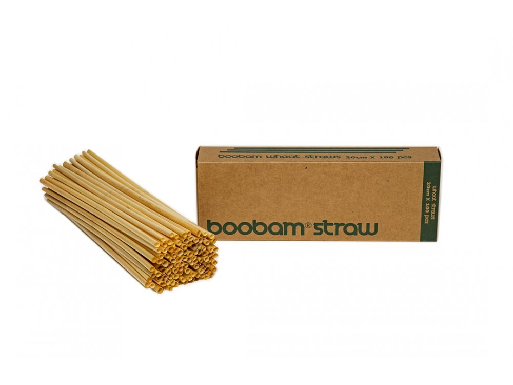 Boobam Straw Wheat Οικολογικά Καλαμάκια Σίτου, 100τμχ
