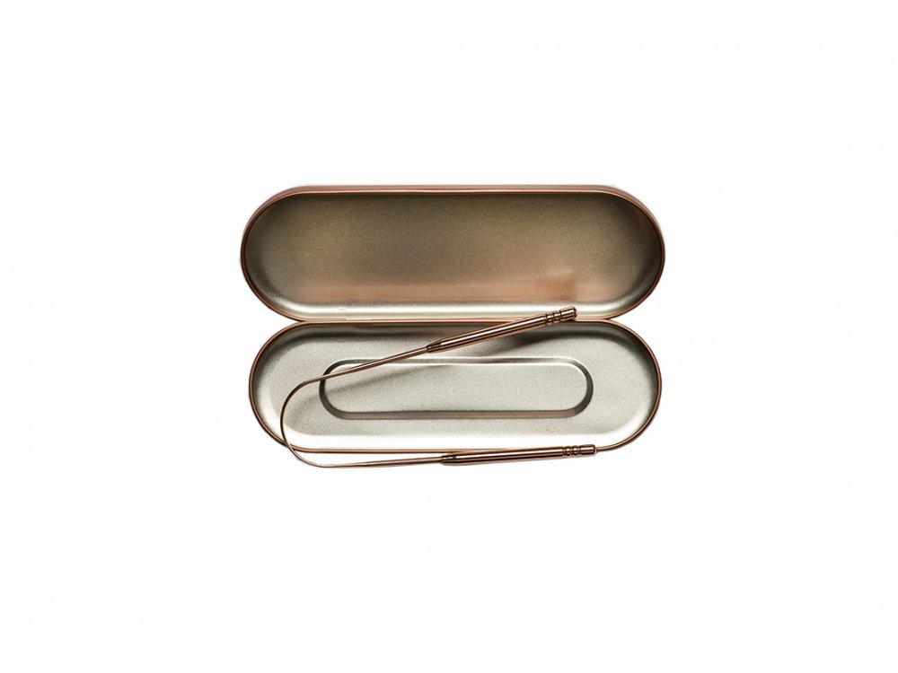 Boobam Tongue Scraper, Οικολογικός Καθαριστής Γλώσσας από Ανοξείδωτο Χάλυβα, Ροζ Χρυσό