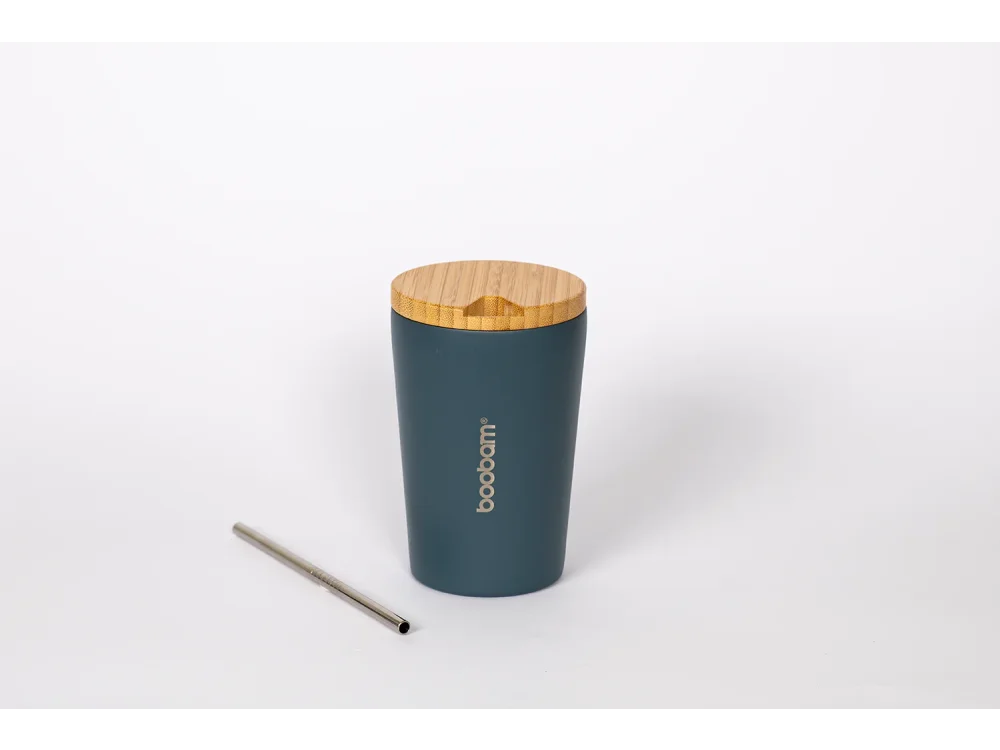 Boobam Cup Ποτήρι Θερμός Γκρι, 350ml