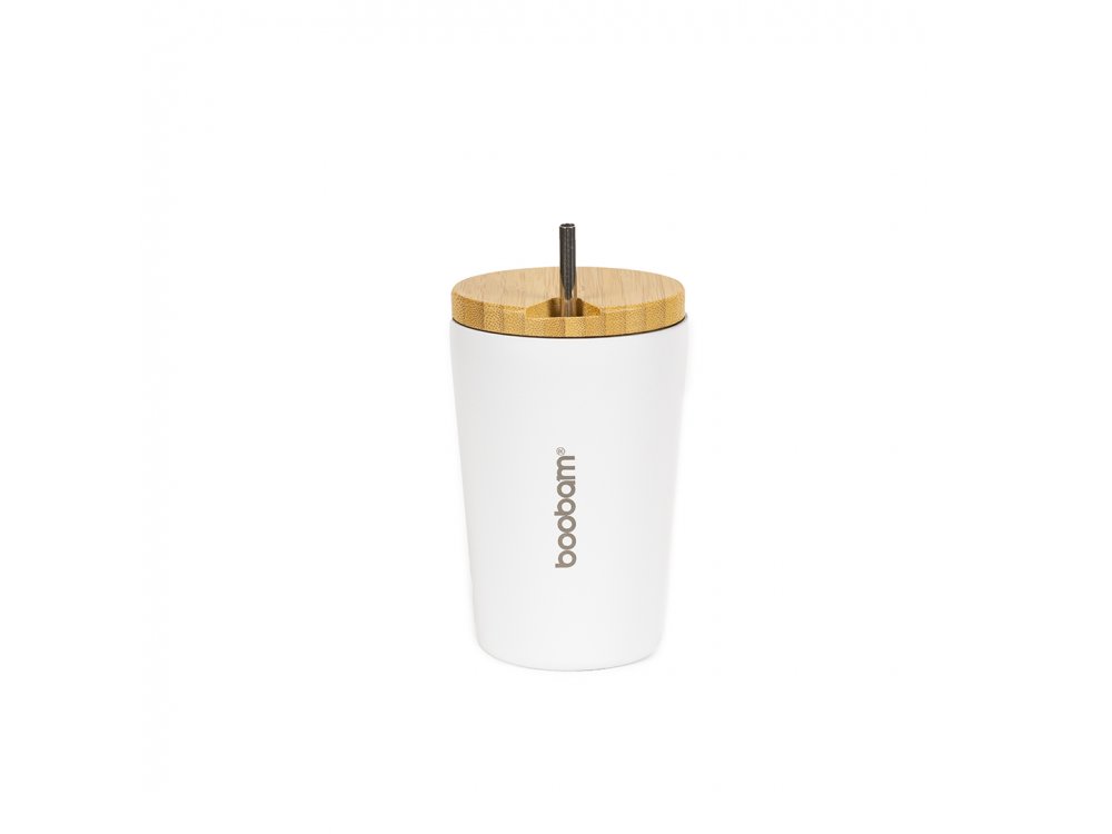 Boobam Cup Ποτήρι Θερμός  Άσπρο, 350ml