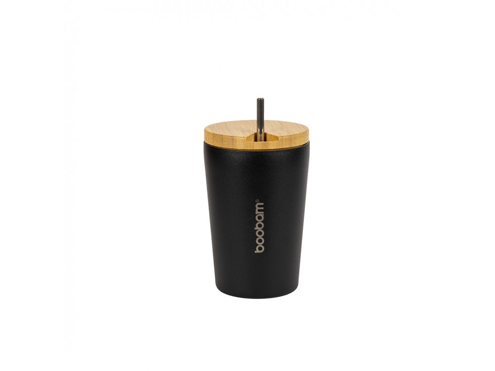 Boobam Cup Ποτήρι Θερμός Μαύρο, 350ml